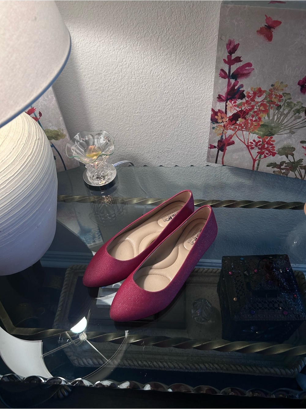 Coach and Four Fuchsia Pointed-Toe Ballet Flats